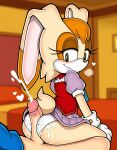  1boy 1girl ai ai_generated anthro ass assjob buttjob cum cumming furry furry_female panties penis rabbit rabbit_girl sega sonic_the_hedgehog_(series) vanilla_the_rabbit white_panties 