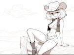 1girl aged_up bedroom_eyes cowgirl cowgirl_boots cowgirl_hat cowgirl_outfit female_only jackie_lynn_thomas monochrome star_vs_the_forces_of_evil