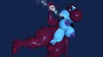  1girl 3d air_bubbles anthro big_breasts breasts female mario_(series) nintendo nsfw nude red_yoshi sfm solo tailscookie thicc underwater yoshi 