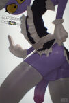 1boy 4_fingers absurd_res angry anthro backsack balls big_balls big_penis bodily_fluids bottomwear caine_censorship censor_bar clothed clothing crossdressing dialogue eyelashes fingers flaccid furrowed_eyebrows genitals gesture glitch_productions hand_gesture heart_symbol high_res jax_(tadc) lagomorph legwear leporid long_eyelashes looking_at_viewer maid_headdress maid_uniform male mammal middle_finger mouthless no_underwear penis rabbit raised_bottomwear raised_clothing raised_skirt skirt solo solomonbnuy stockings sweat sweatdrop talking_to_viewer text the_amazing_digital_circus uniform