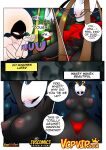 2_girls arms_up big_breasts breasts cage captured captured_female dark-skinned_female dark_skin hollow_knight hollow_knight:_silksong hornet_(hollow_knight) lace_(hollow_knight) light-skinned_female panties red_panties rope svscomics thick_thighs thighs tied_hands tied_up vercomicsporno white_skin