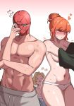 1boy 2_girls 2d 2d_(artwork) 2d_artwork 2girls1boy aka_mochi_chan black_widow_(marvel) blush blush_lines blushing_female blushing_male embarrassed embarrassed_expression embarrassed_female embarrassed_male english_text hair_bun heart_symbol jean_grey looking_away looking_away_from_partner marvel marvel_cinematic_universe mask_only mutant_(marvel) navel panties_only peter_parker removed_clothes removing_clothing sadie_sink shorts_only shy shy_expression shy_female smug smug_expression smug_eyes smug_face smug_grin smug_smile spider-man spider-man:_brand_new_day spider-man_(series) sweating sweating_female swimming_pool topless undressing white_panties x-men yelena_belova