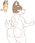 1girl 1girls 2026 big_ass bluey_(series) chilli_heeler female_only furry furry_only lechugansfw looking_at_viewer monochrome tail yiff