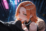 1boy1girl ai_generated atom_eve bulge curvy curvy_female curvy_figure invincible long_hair orange_hair samantha_eve_wilkins