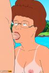  breasts deepthroat erect_nipples erect_penis fellatio glasses king_of_the_hill peggy_hill rule34lab tan_line 