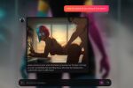 1boy 1girl ai ai_art ai_generated bent_over blue_eyeshadow blue_hair blue_lips blurry blurry_background breasts chat_log completely_nude conversation dark_skin desk dialogue dispatch doggy_position english_text fake_screenshot hetero indoors lipstick makeup medium_breasts multicolored_hair muscular muscular_male nipples nude penis prism red_hair screenshot sex sex_from_behind short_hair split-color_hair standing_sex torso_grab two-tone_hair uncensored vaginal
