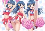  1girl 1girl adorable ass breasts cameltoe cheerleader cheerleader_outfit cheerleader_uniform cute cute_face dawn_(pokemon) happy high_res looking_at_viewer miniskirt open-mouth_smile panties panties pantyshot pokemoa pokemon pokemon_protagonist pom_pom_(cheerleading) pom_poms smile third-party_edit upskirt young zettai_ryouiki 