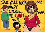 1girls 2boys 2d_(artwork) 2d_artwork afrochan332 ass barefoot big_ass big_breasts black_eyes blush boris_(caillou) breasts brown_hair caillou_(series) cheating cheating_wife choker cleavage clothing crying digital_media_(artwork) doris_(caillou) earrings english_text eyeshadow fat_ass female freckles frown hairband half-closed_eyes heart_print hoop_earrings husband_and_wife jewelry light-skinned_female light_skin lipstick long_sleeves looking_at_another makeup male mature mature_female mature_woman milf mole mole_on_breast mommy mother_&amp;_son multiple_boys no_pants open_mouth red_lips short_hair solo_focus sweater teeth text thick_thighs tongue tongue_out