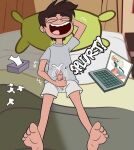 1boy alternate_version_available ass barefeet barefoot bedroom big_ass big_penis brown_hair clothed_masturbation cum cumming edit fit fit_male grabbing grabbing_own_penis grabbing_penis grey_shirt hands_on_hips jackie_lynn_thomas jerking jerking_off jerkingoff latino male male_focus male_only marco_diaz masturbating_with_clothes masturbation paper partially_clothed partially_clothed_male penis pillow shirt short_hair short_shorts shorts showing_ass slim slim_male slim_waist solo_male star_vs_the_forces_of_evil tight_clothes tight_clothing tomboy twink wanking wanking_off