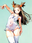 ai_generated ballerina bare_thighs brown_eyes brown_hair game_freak huge_thighs jasmine_(pokemon) leotard light-skinned_female light_skin long_hair looking_at_viewer nintendo pokemon pokemon_gsc puffy_pussy pussy_visible_through_clothes rouletabille small_breasts solo_female squatting stockings sweat sweatdrop thick_thighs thighs twin_tails voluptuous voluptuous_female