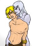 2boys angry barbarian bare_shoulders behind_another blonde_hair blonde_male bondage clenched_teeth clothed clothed_male clothed_male_nude_male clothed_sex collarbone completely_nude completely_nude_male couple defeated defeated_hero duo earrings fire_and_ice gay_domination gay_sex grin half-closed_eyes head_tilt hero jewelry larn larn_(fire_and_ice) light-skinned_male light_skin long_hair looking_at_another male/male male_only maledom malesub multiple_boys naughty_face navel neck nekron nekron_(fire_and_ice) nipples nude nude_male one_eye_closed pale-skinned_male pale_skin parted_lips rope rope_bondage round_teeth sex silver_hair simple_background smile source_request straight_hair tagme tagme_(artist) teeth thick_eyebrows tied_up villain white_background wince yaoi