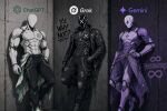 3boys 3males against_wall ai_generated anthrofied anthropomorphization faceless_character faceless_male grok grok_(x) grok_(xai) leaning muscular muscular_male robot robot_humanoid topless topless_male