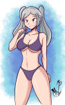  1girl alluring alternate_costume bare_legs big_breasts bikini braid cleavage collarbone fire_emblem fire_emblem_awakening fire_emblem_heroes fire_emblem_warriors grey_hair intelligent_systems long_hair mrpenguin nintendo o-ring_bikini purple_bikini purple_swimsuit robin_(fire_emblem) robin_(fire_emblem)_(female) robin_(summer)_(fire_emblem)_(female) smile swimsuit twin_tails under_boob violet_eyes 