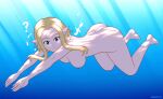 1girl artist_name ass blonde_hair blue_eyes breasts completely_nude completely_nude_female deadmannart female female_only light-skinned_female light_skin nintendo nipples nude nude_female pointy_ears princess_zelda solo swimming tagme the_legend_of_zelda underwater walkingdeadmann