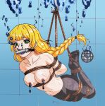 1girl blue-lotus bondage drowning female fire_emblem ingrid_brandl_galatea mouth_gag nintendo pantyhose solo topless underwater water_torture