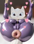  1girl ai_generated anus ass_focus bed big_ass big_breasts big_eyes blue_eyes cameltoe cute donut_anus dreamworks dulcinea ears_up feline fluffy_tail hearts high_heels indoors latex_suit legs_up lying_on_back netflix pink_anus posing puffy_anus pussy realistic round_ass sexy shrek_(series) suit the_adventures_of_puss_in_boots white_hair 