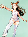ai_generated ballerina bare_thighs brown_eyes brown_hair game_freak huge_thighs jasmine_(pokemon) leotard light-skinned_female light_skin long_hair nintendo pokemon pokemon_gsc puffy_pussy pussy_visible_through_clothes rouletabille small_breasts solo_female squatting stockings sweat sweatdrop thick_thighs thighs twin_tails voluptuous voluptuous_female