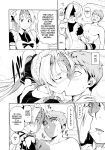  comic dialogue girl_on_top kissing maid maid_&amp;_master_&amp;_#2-chan monochrome 