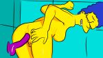 anal_penetration anus ass bent_over breasts dildo marge_simpson masturbation nude shaved_pussy the_simpsons thighs