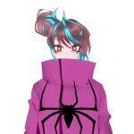  1girl emikukis fanart female_only owozu simple_background spider_girl sweater turtleneck turtleneck_sweater vtuber white_background 