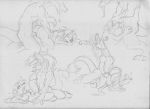  anthro anthro_only ass canine captain_chlamydia dragon fellatio female furry ganador_(character) hetero jen_seng_(artist) male oral original pussy scalie sex size_difference sketch spunky_(character) wolf 