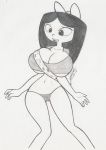 2010 big_breasts bikini bow breasts disney garabatoz isabella_garcia-shapiro monochrome phineas_and_ferb sash