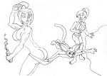 ass assisted_exposure avatar:_the_last_airbender azula beach bikini bikini_bottom_pull braid coppertone embarrassing meme momo momo_(avatar) monochrome ponytail sketch sunblock tail ty_lee