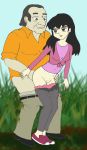 age_difference countryside forest gspy2901 old_man pants_down partially_clothed smaller_female teenage ugly_man