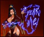 avatar:_the_last_airbender azula bare_hips black_hair cleavage krymus_(artist) lightning lipstick stockings