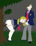  1_boy 1girl garden_grove gspy2901 hidden insertion oral_invitation oral_sex panties_down school_uniform schoolboy schoolgirl skirt_lift tree vaginal_object_insertion vaginal_penetration 