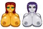  animated big_breasts bounce bouncing_breasts breasts casetermk dc_comics dcau gif green_eyes grey_nipples grey_skin long_hair loop nipple nipples orange_nipples orange_skin purple_eyes purple_hair raven_(dc) red_hair short_hair smile starfire teen_titans 