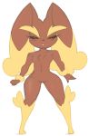  big-e6 big-e6_(artist) brown_fur female lopunny pokemon pokã©mon solo two_tone_fur yellow_fur 