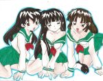 blush inuyasha kagome_higurashi kikyo sango school_girls