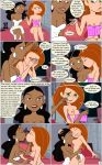 ass ass_grab black_hair breast_grab breast_suck breasts brown_eyes comic dark_skin disney erect_nipples gagala green_eyes kim_possible kimberly_ann_possible kissing monique nipples oh,_betty! panties red_hair topless yuri