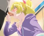  animated anime blonde_hair blush censored chidoria_mika ero_train erogos fellatio gif handjob hentai in_series loop maki_daikichi oral penis red_eyes solo_focus 