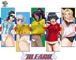 2006 5_females 5_girls 5_humans argentina black_hair bleach blonde_hair brazil brazil_shirt clothed czech_republic female female_human female_only fifa_world_cup_germany germany germany_shirt hair human human_only isane_kotetsu kukaku_shiba long_hair looking_at_viewer multiple_girls multiple_humans multiple_images panties rangiku_matsumoto shiba_kuukaku side-tie_panties soifon standing ukraine underwear yoruichi_shihouin