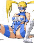 1boy 1girl blonde_hair blue_eyes boots breasts capcom cleavage heart isu large_breasts long_hair lowres mask mound_of_venus oekaki rainbow_mika spread_legs street_fighter street_fighter_zero street_fighter_zero_3 street_fighter_zero_iii twintails when_you_see_it zangief