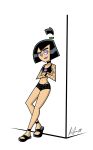 2009 aulio_giron_(artist) black_hair danny_phantom eyeshadow fishnet lipstick navel purple_eyes purple_eyeshadow purple_lipstick samantha_manson whale_tail