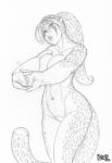 2008 abs anthro big_breasts breasts brittany_"cheetah"_diggers brittany_elin_diggers cheetah cheetah_diggers fanart furry gold_digger hair klane_(artist) monochrome muscular muscular_female ponytail pouty_lips sketch spots tail