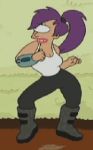 animated animated_gif boots dancing futurama gif lipstick one_eye ponytail purple_hair turanga_leela