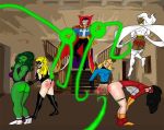  artist_request avengers bent_over bottomless carol_danvers doctor_strange doctor_strange_(series) embarrassing fantastic_four invisible_woman jennifer_walters marvel ms._marvel panties_down pants_down red_ass she-hulk spank spider-woman storm_(x-men) sue_storm wedgie x-men 