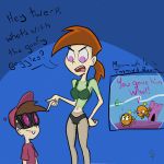  5uonevar bra cosmo cosmo_(fop) crown goggles goldfish panties pantyhose pink_hat purple_eyes red_hair the_fairly_oddparents timmy_turner vicky vicky_(fop) wanda wanda_(fop) x-ray x-ray_goggles 