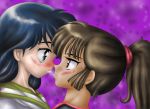 background blush inuyasha kagome_higurashi sango wall_paper yuri