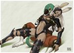  1boy 1girl animal_ears armor azasuke azasuke_wind ba&#039;gamnan bangaa bracer bracers breast_fondling breast_grab breasts bunny_ears closed_eyes dark_skin female final_fantasy final_fantasy_xii fondling fran grabbing groping hair headgear helmet hetero leaning_back licking long_hair male midriff molestation monster navel revealing_clothes saliva scales scalie sitting sleep_molestation sleeping tail thighhighs tongue video_games viera white_hair 