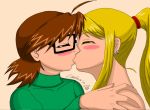  2_girls bisexuals blush closed_eyes female_only fullmetal_alchemist glasses kissing love multiple_girls ponytail profile sheska winry-x-sheska-club winry_rockbell yuri 