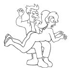  animated animated_gif ass futurama gif greyscale monochrome philip_j._fry spanking turanga_leela 