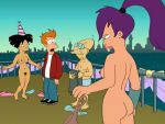  amy_wong ass black_eyes black_hair breasts cyclops futurama hubert_j_farnsworth lipstick nude one_eye orange_hair philip_j._fry ponytail pubic_hair purple_hair pussy short_hair smile surprise turanga_leela 