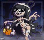  1girl 2023 black_eyes black_hair breasts fanart foiletta halloween jackintaro level-5 looking_at_viewer mummy_costume nipples noroino_hanako pussy pussy_hair sharp_teeth toilet_paper yo-kai_(species) yo-kai_watch yo-kai_watch_2 youkai_watch 