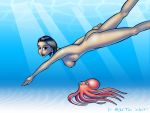 ass breasts female_butt_nudity female_nudity female_only fully_nude_woman nude octopus skinny_dipping solo_female tagme underwater