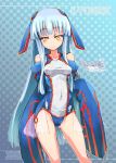 blue_hair cosplay kyogre pokemon swimsuit tagme yellow_eyes